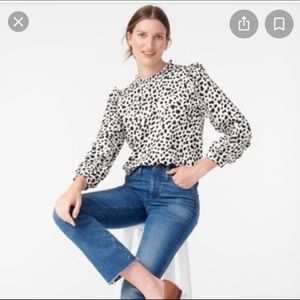 Jcrew Ruffle Leopard Satin